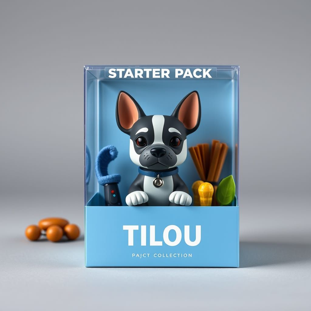 Minimalist Packaging Box with 3D Stylized Cartoon Character