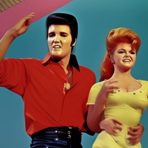 Elvis Presley and Ann Margret in 1950s Style