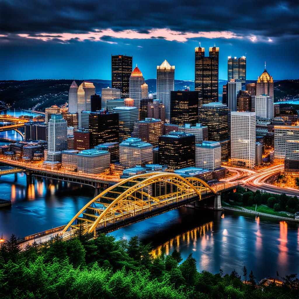 Pittsburgh Night Skyline From Mount Washington