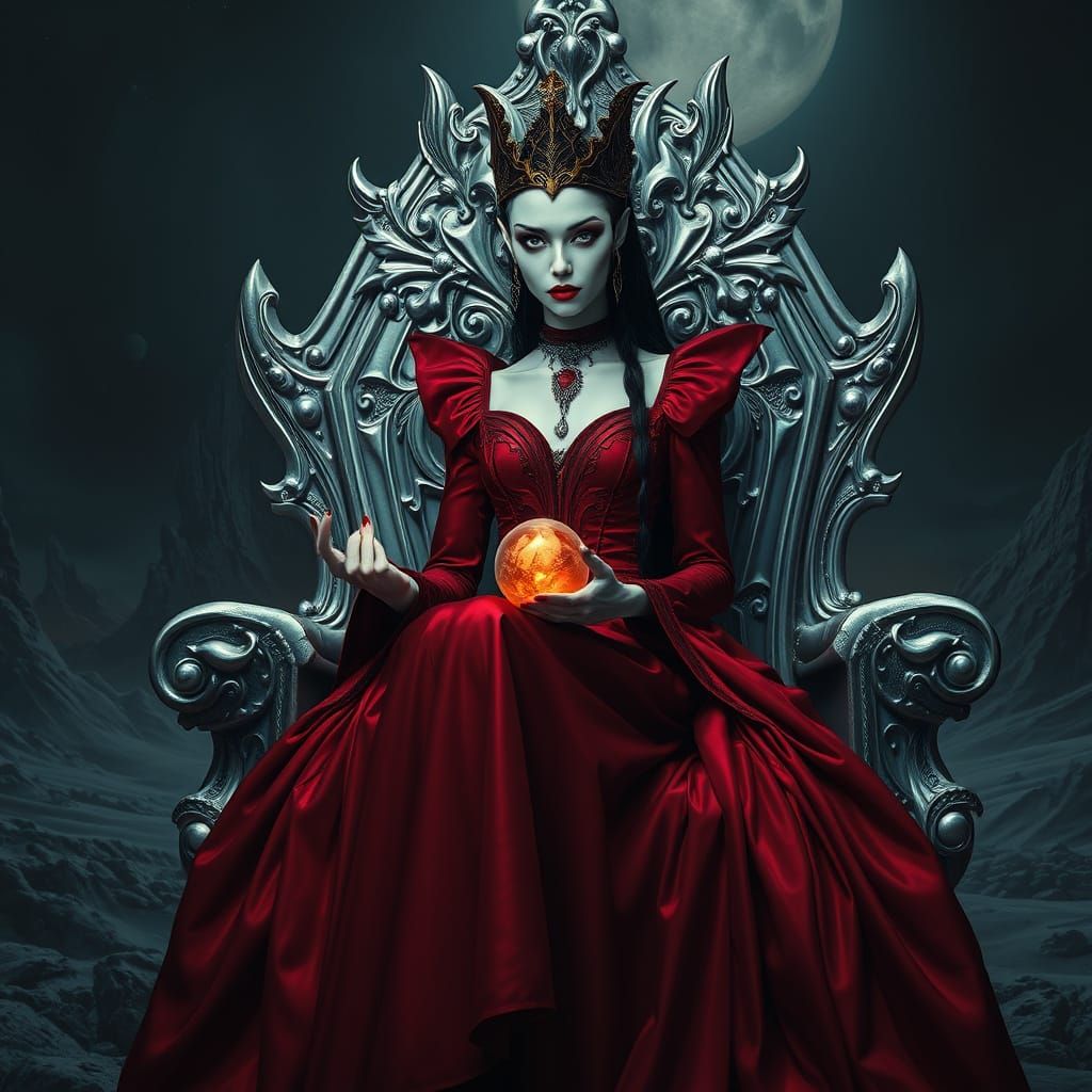 Regal Alien Goddess in Baroque Masterpiece