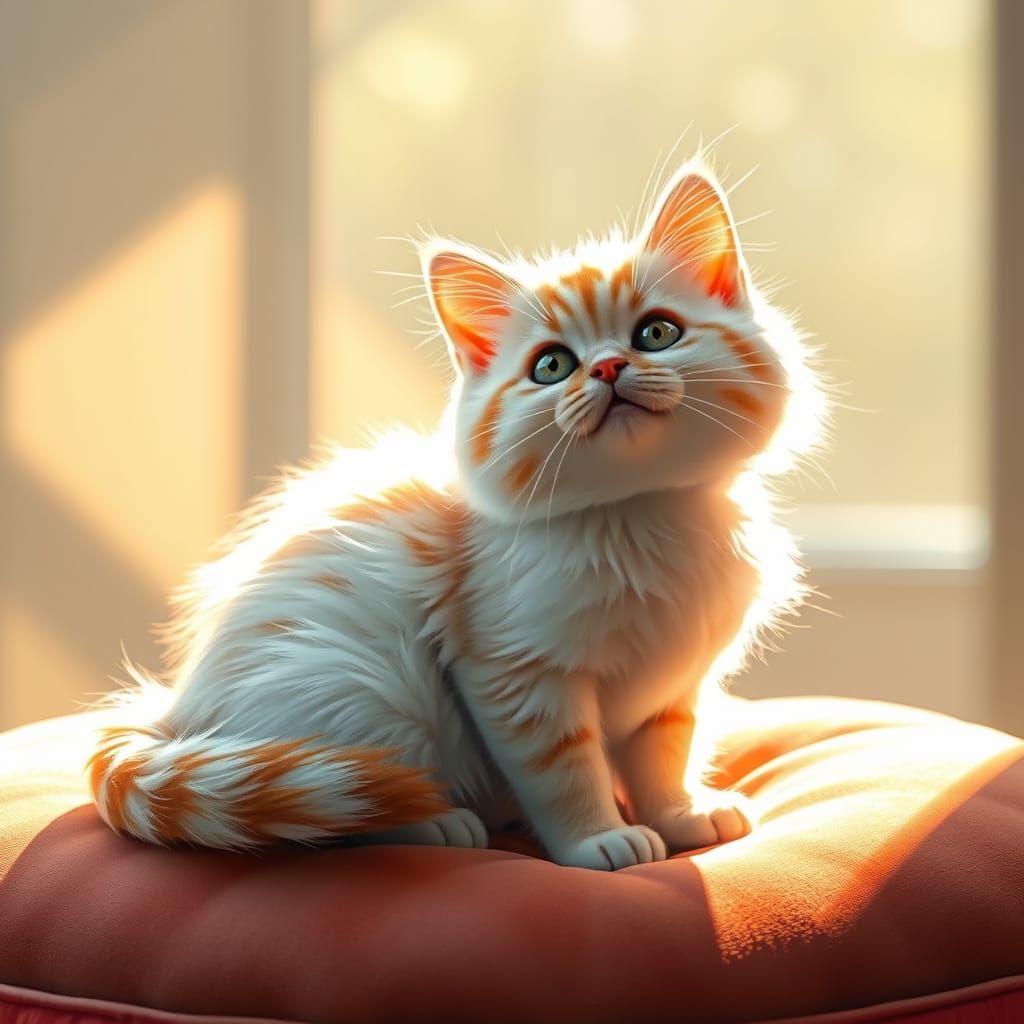 Vibrant Feline Portrait in Whimsical Style