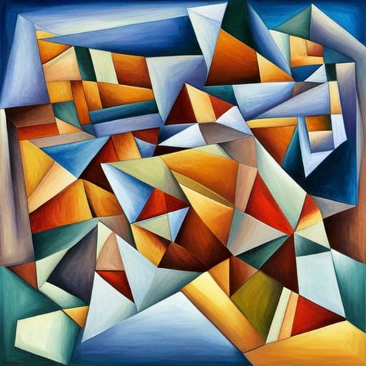 Jupiter in Cubism Post-Impressionism Style