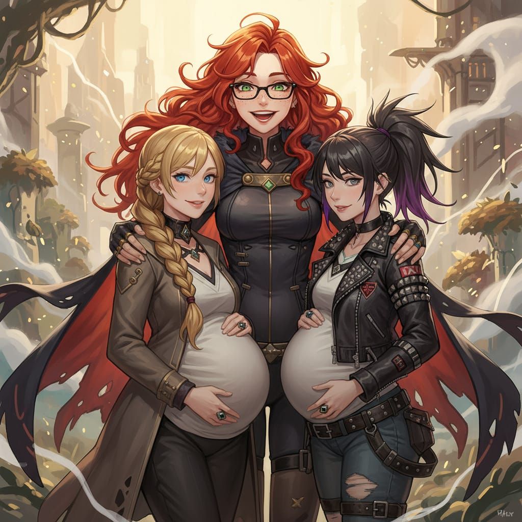 Loving Embrace: Arknights Style Art of Family