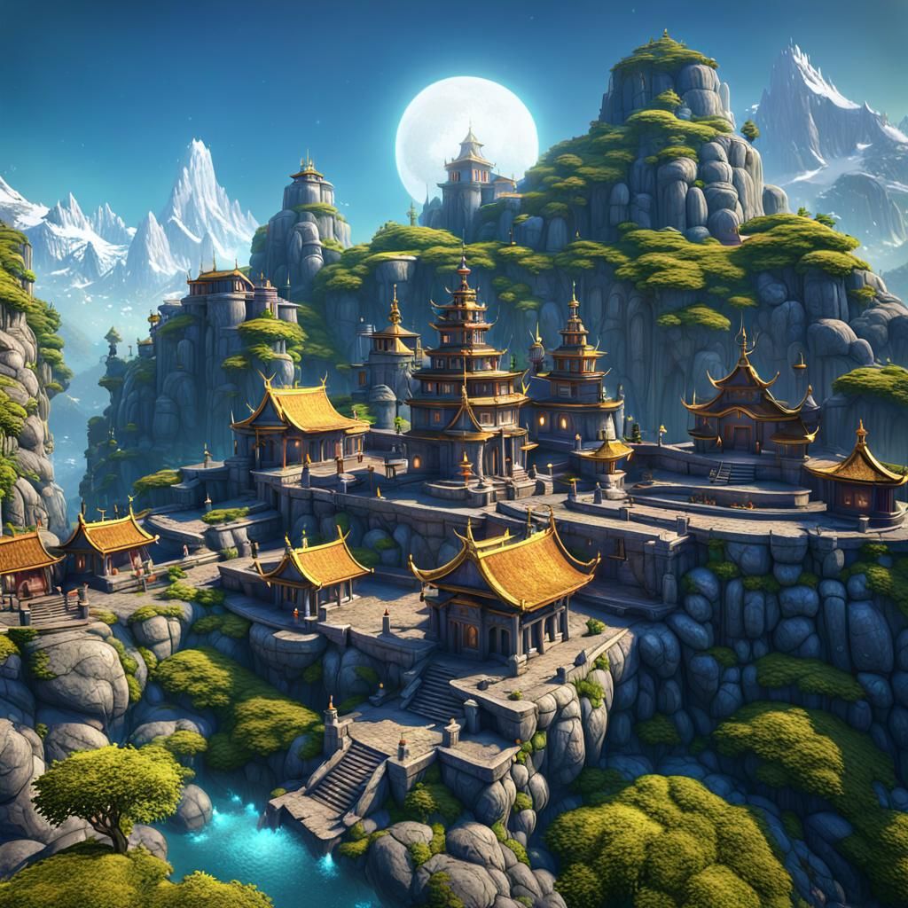 Magical Temple of Light: Fantasy Matte Painting