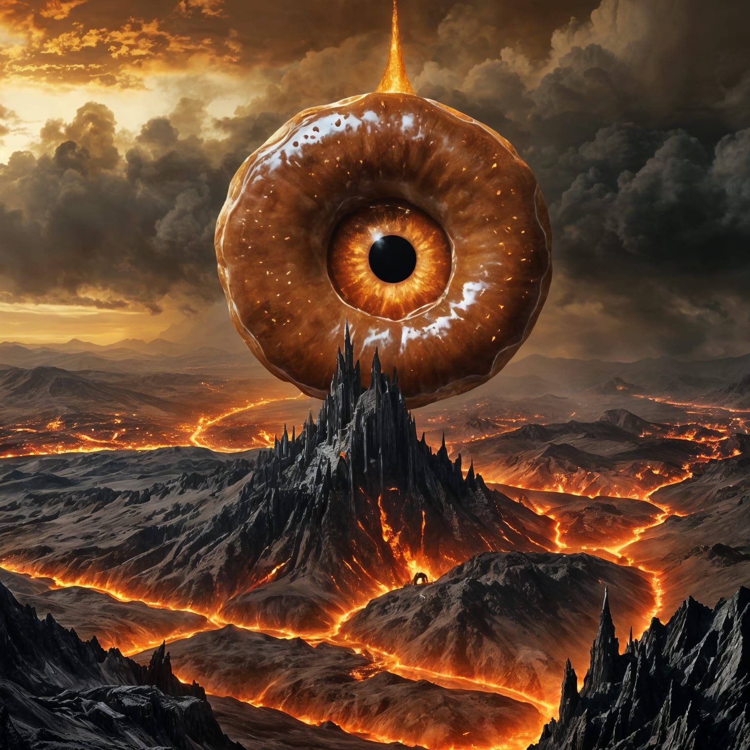 Eye of Sauron Reimagined as Glazed Donut