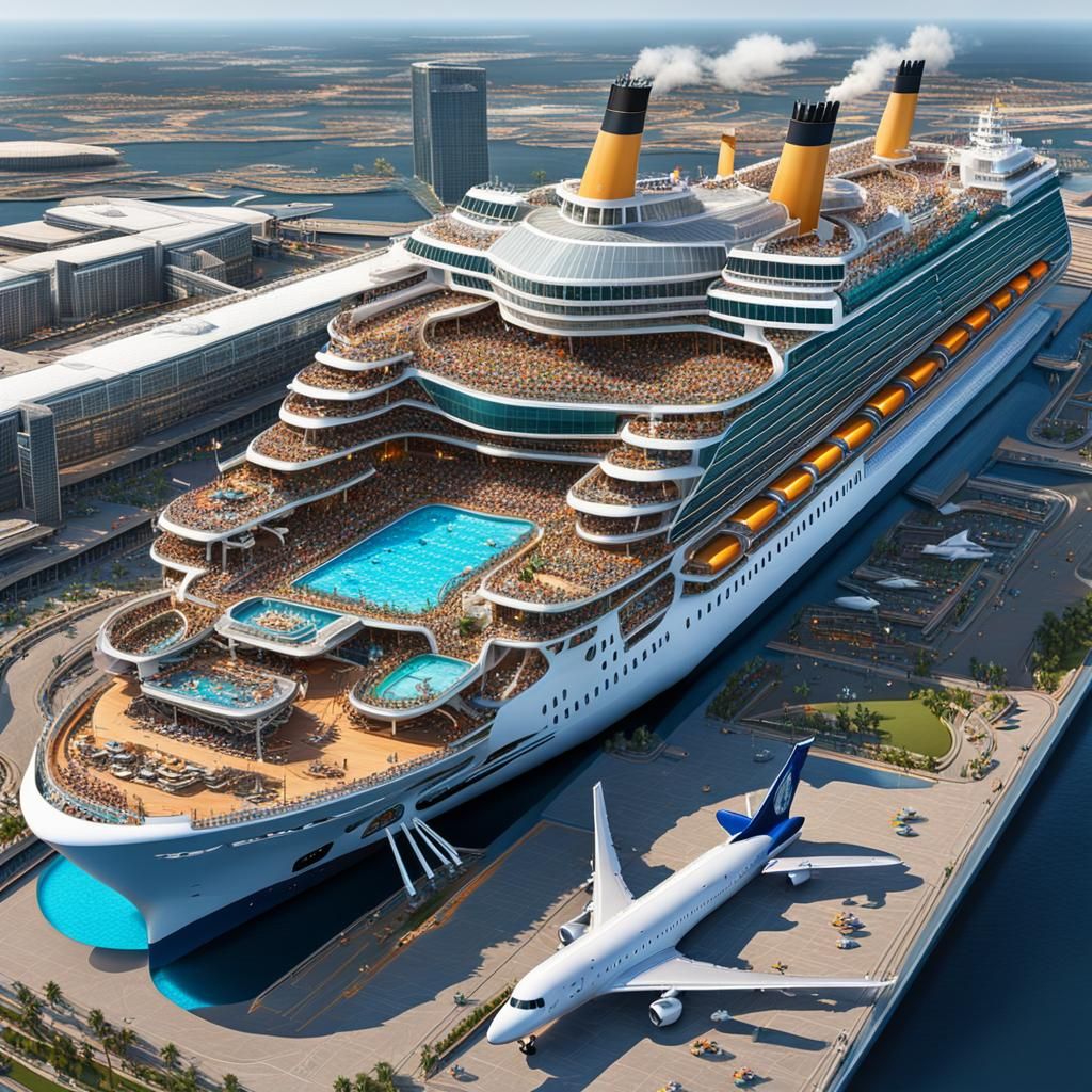 Surreal Cruise Ship Features Hogwarts and Airport