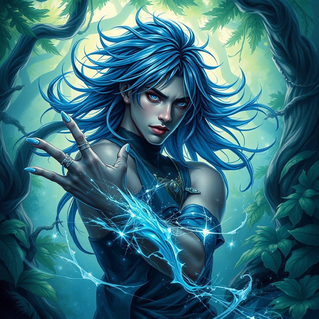 Mystical Fey Planeswalker in Midnight Blue Splendor