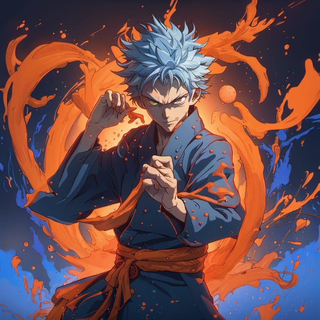 Gojo Satoru Concept Art in Hyperdetailed Style