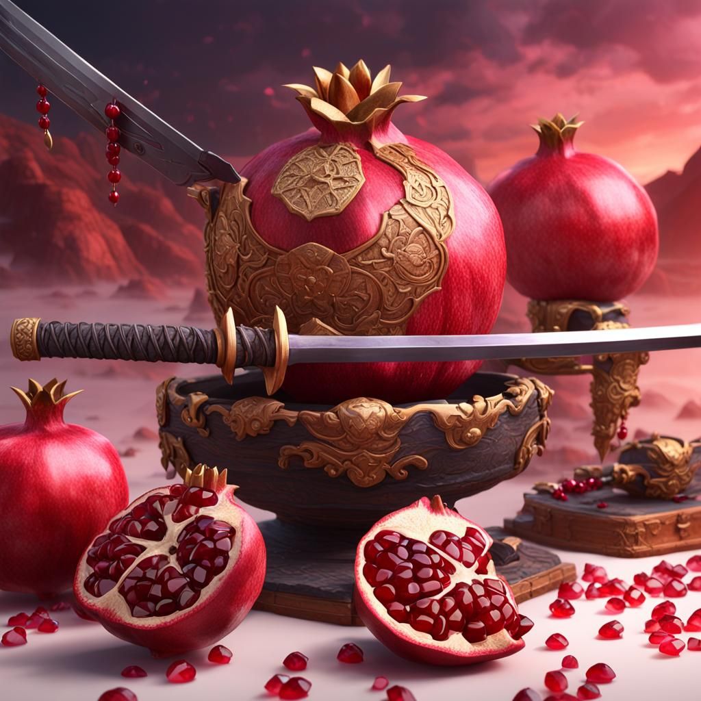 Pomegranate Katana: A Carmine Fantasy Weapon