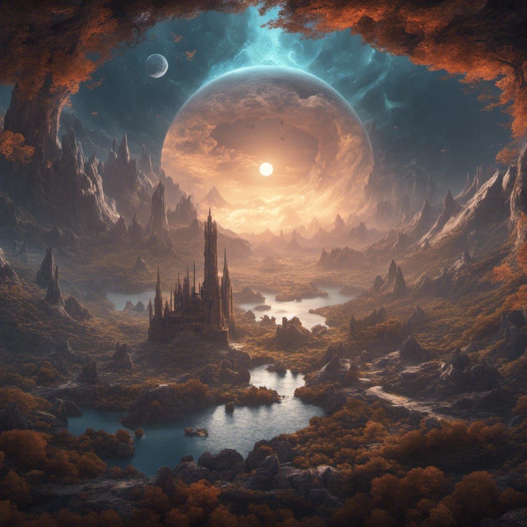 Detailed Matte Painting of a Flat Earth