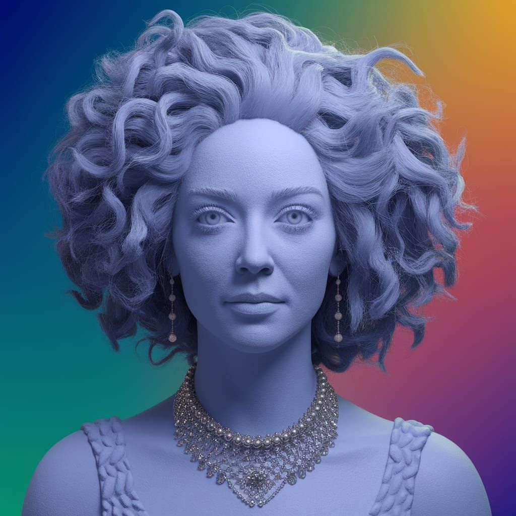 Bjork Portrait in the Style of David Hockney