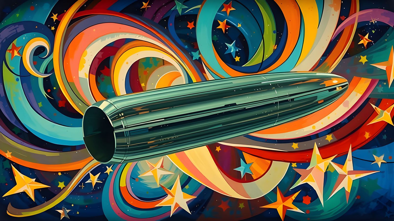 Vibrant Abstract Expressionist Impasto Oil Painting