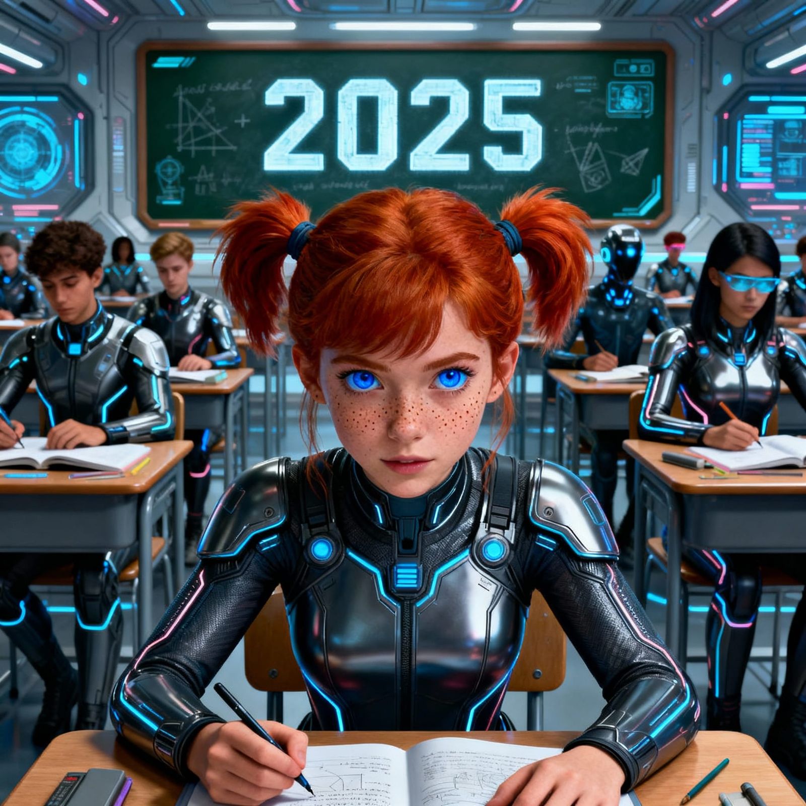 Students Learn About 2025 in Futuristic 2225 Classroom