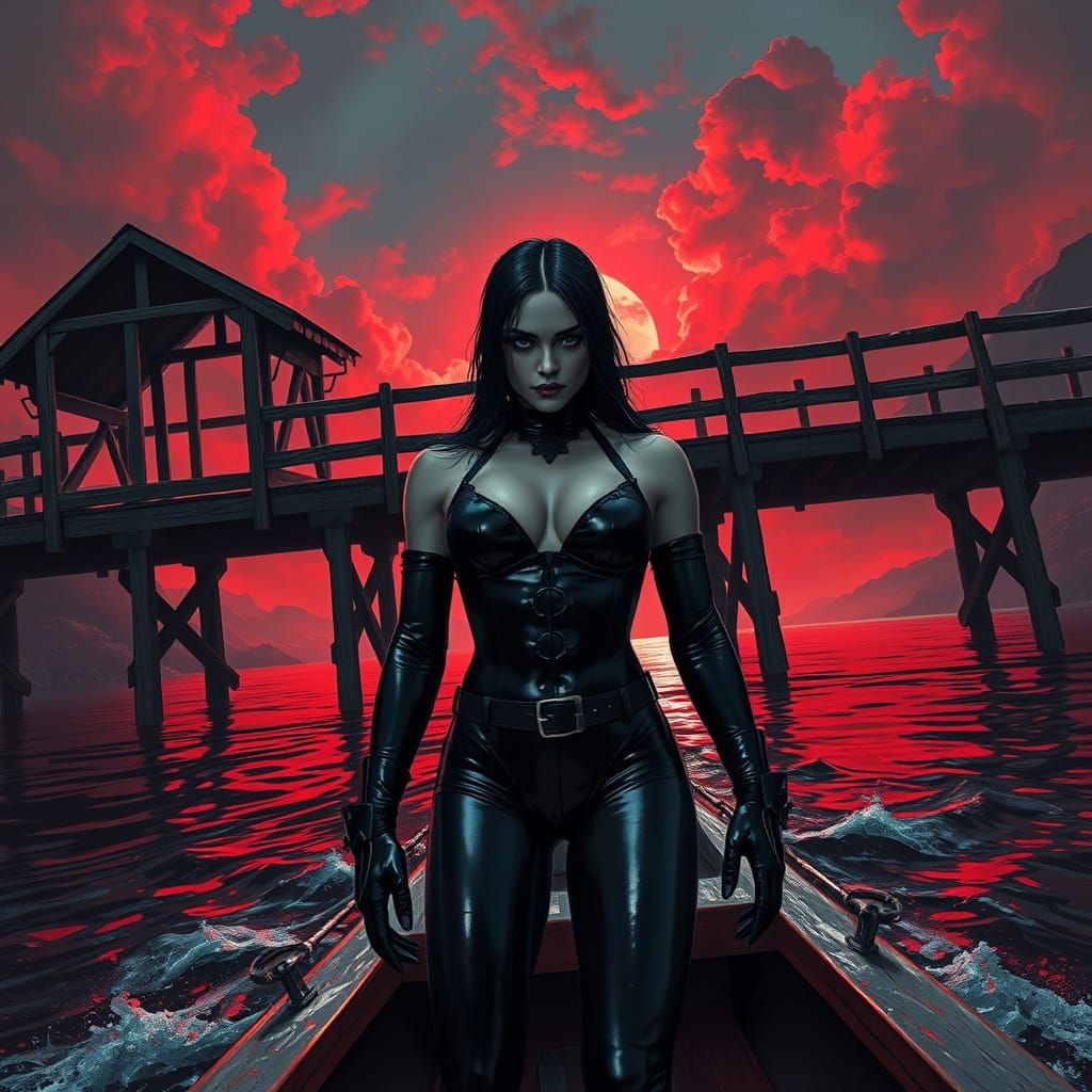 Dramatic Domme Sails Under Blood Red Sky