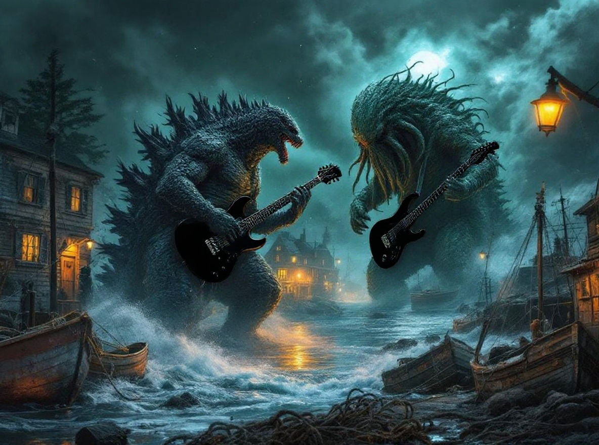 Godzilla and Cthulhu Play Heavy Metal in Maine