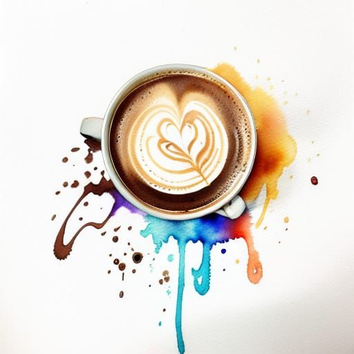 Abstract Watercolor Coffee Ring Splatters
