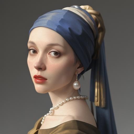 Girl with a Pearl Earring in 3D