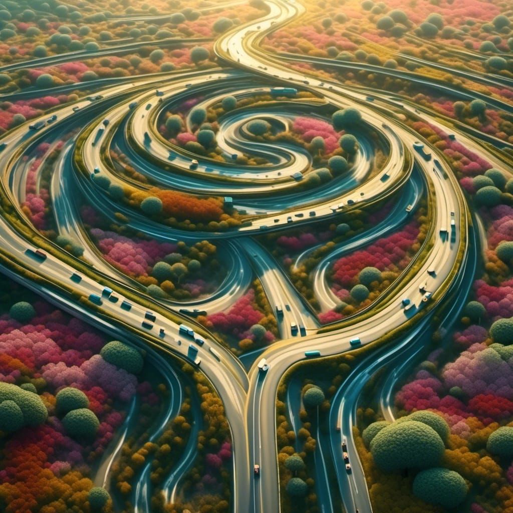 Roundabout, just turn left there