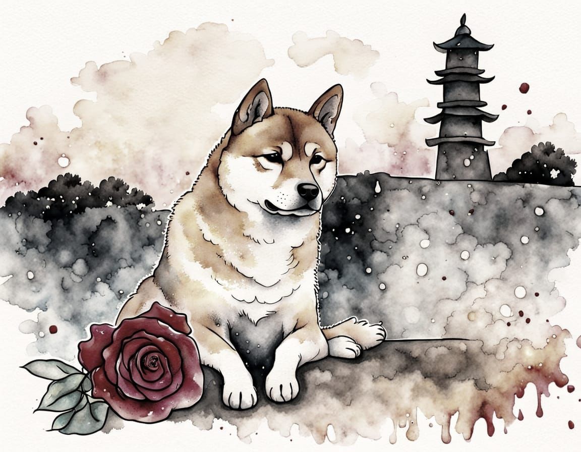 Loyal Shiba Inu at Master's Grave