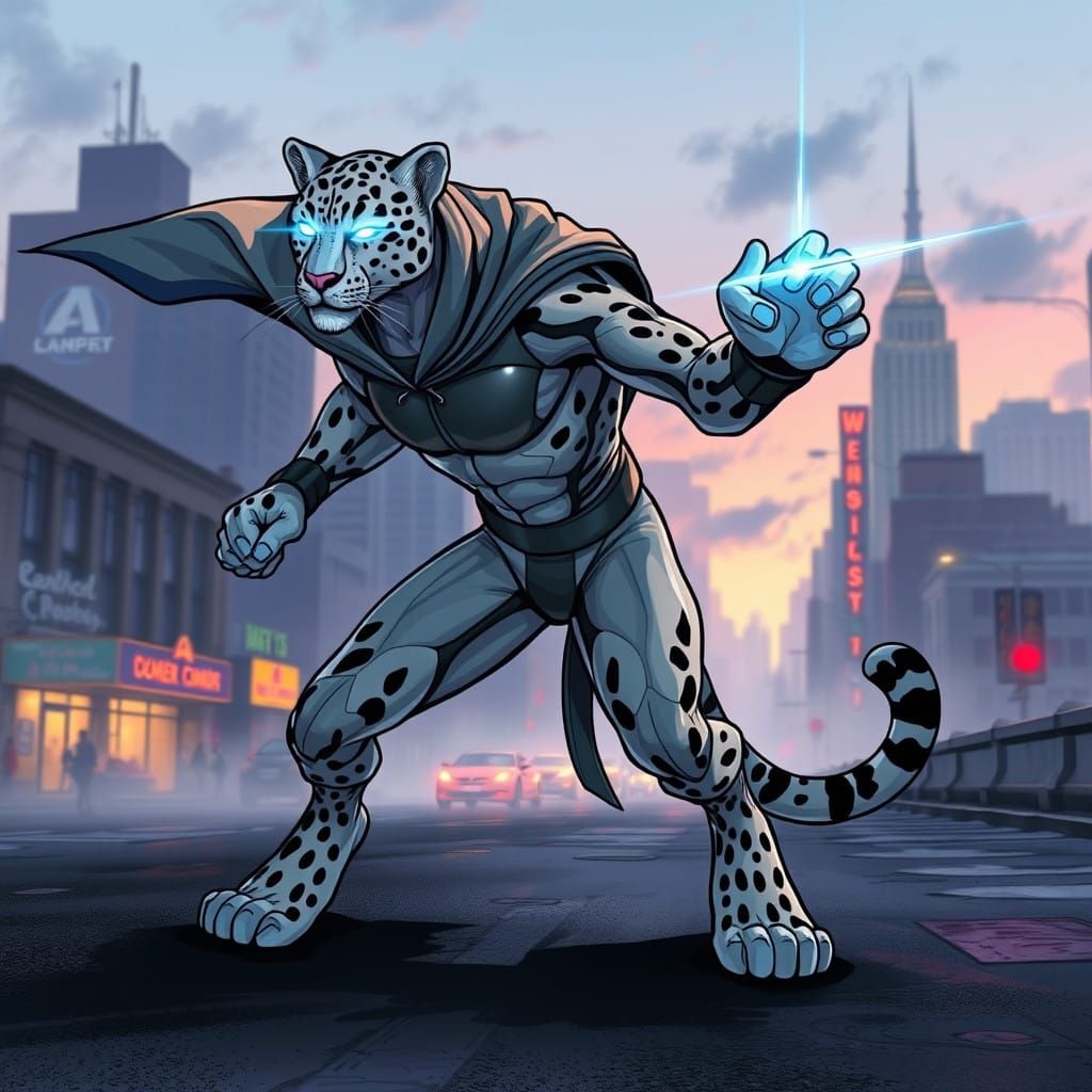 Cybernetic Snow Leopard in X-Ray Vision Mode