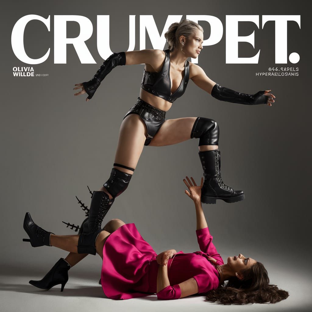 Provocative Magazine Cover Featuring Woman in Leather