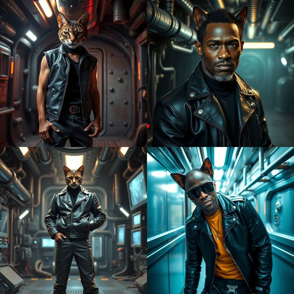 Danny John-Jules as Red Dwarf's Feline Character in Photorea...