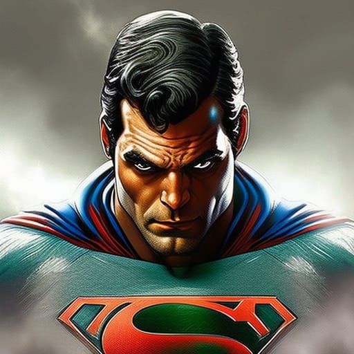 Hyperrealistic Superman Portrait with Dramatic Lighting