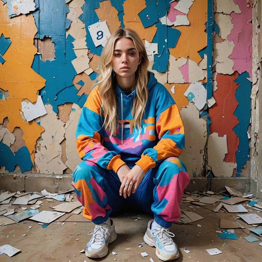 Optical Art: Cute Girl in Abandoned House