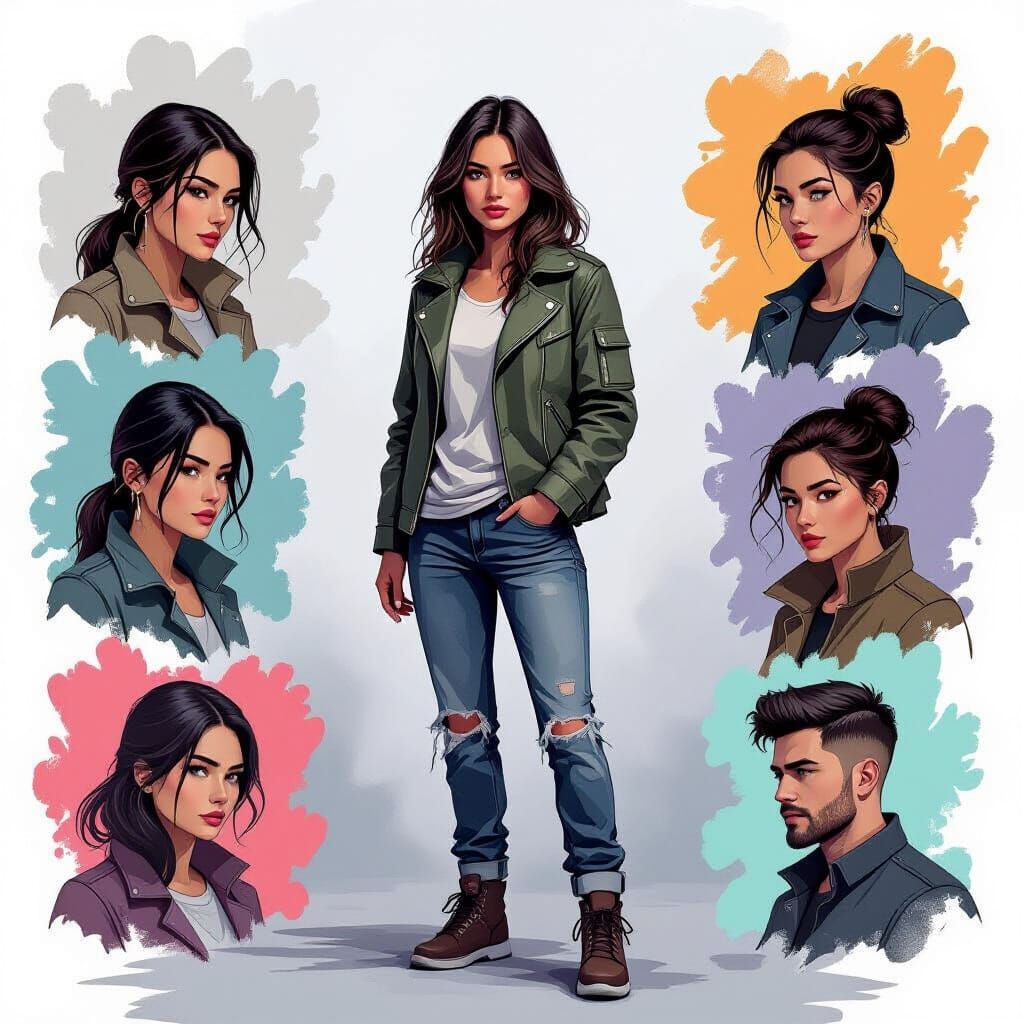 Introspective Person in Digital Painting Style