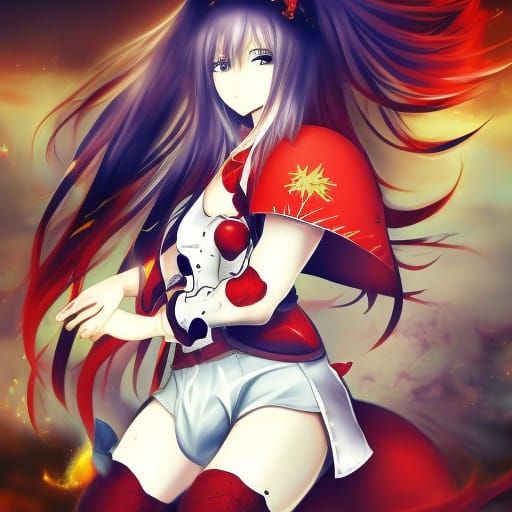 Fierce Ketchup Warrior in Anime Style