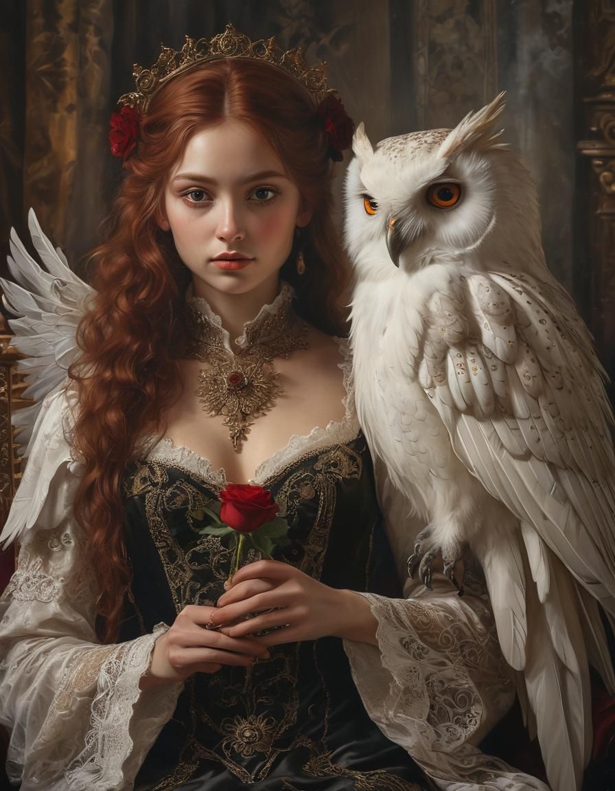 Steampunk Angel in Elegant Medieval Castle