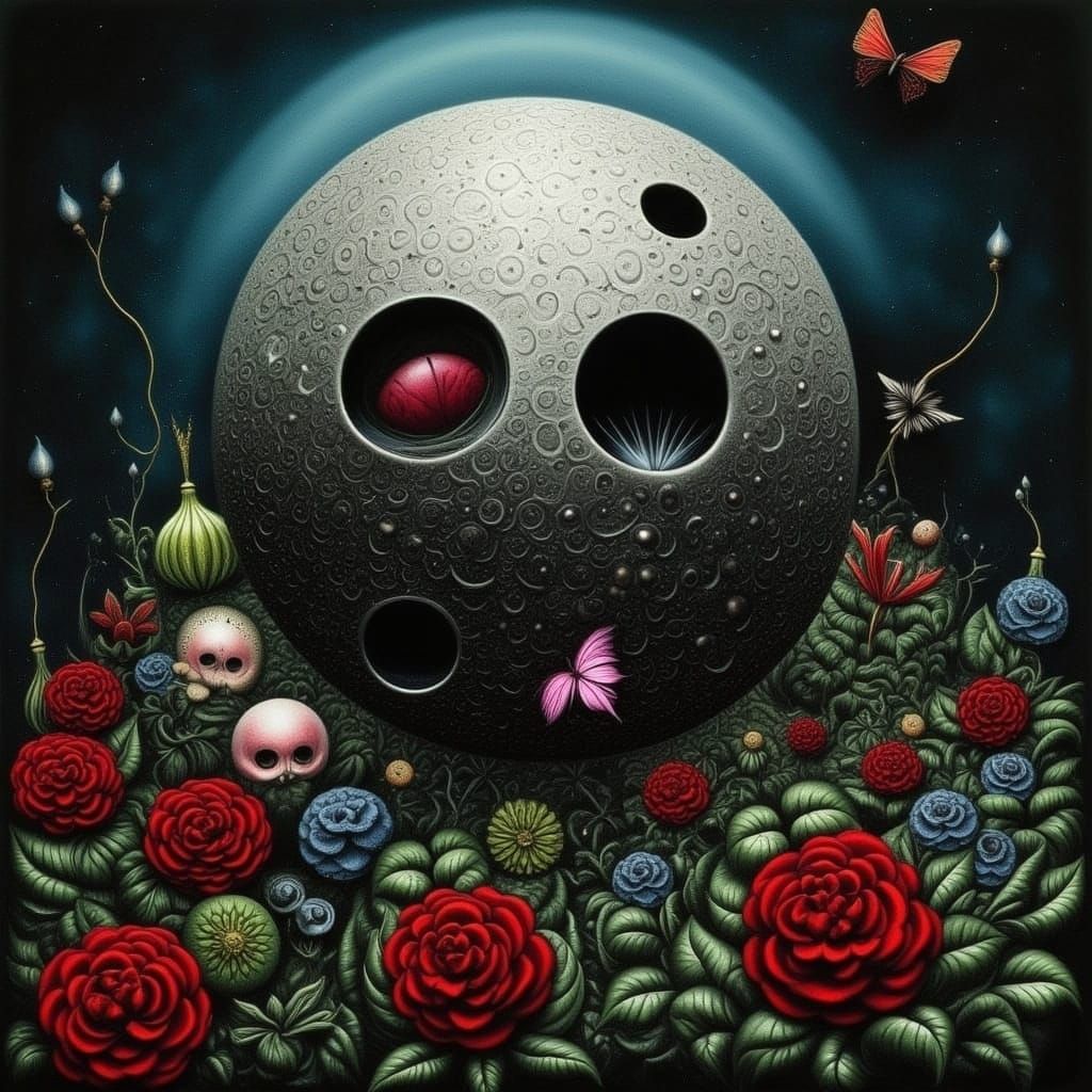 Dark Floral Biomechanical Garden