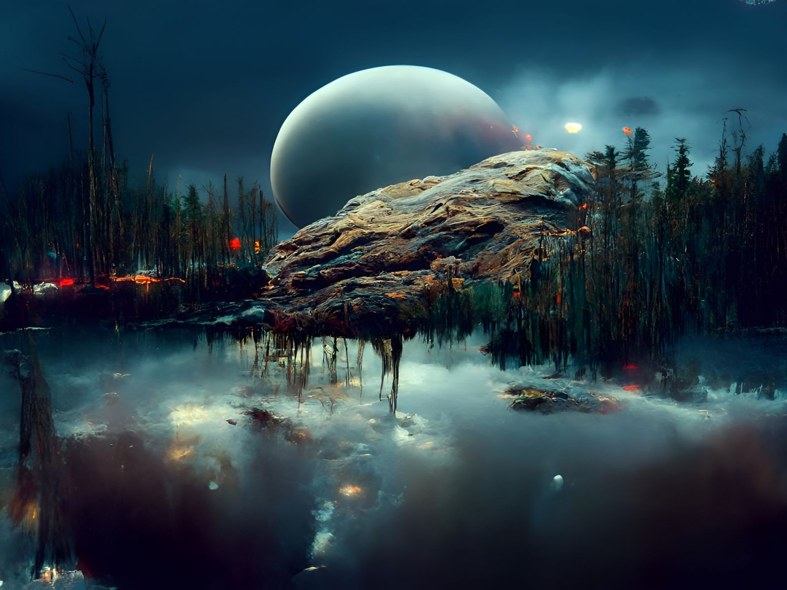 Alien Taiga Landscape Photography on Distant World