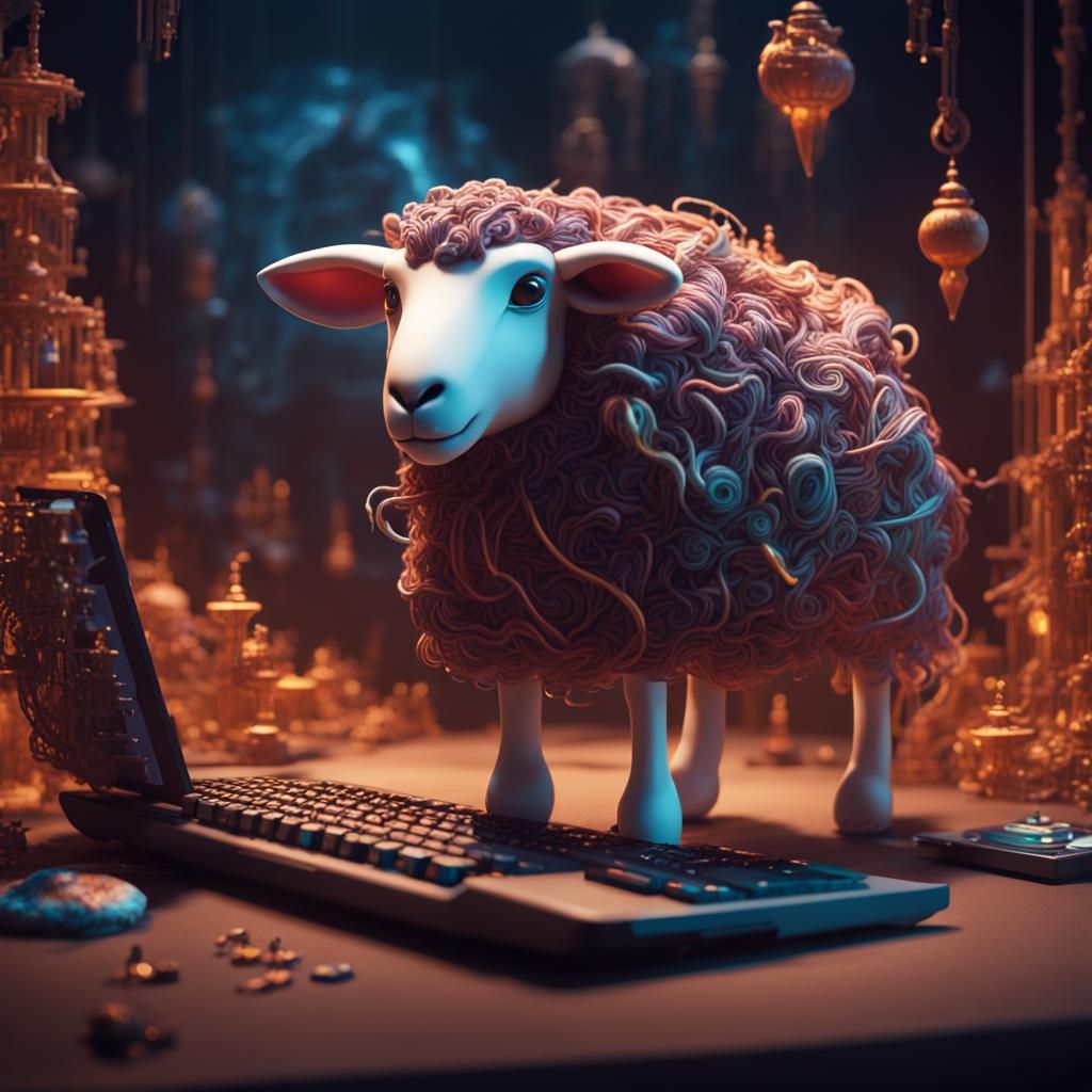 Windup Sheep Marching Towards Wizard on Chip