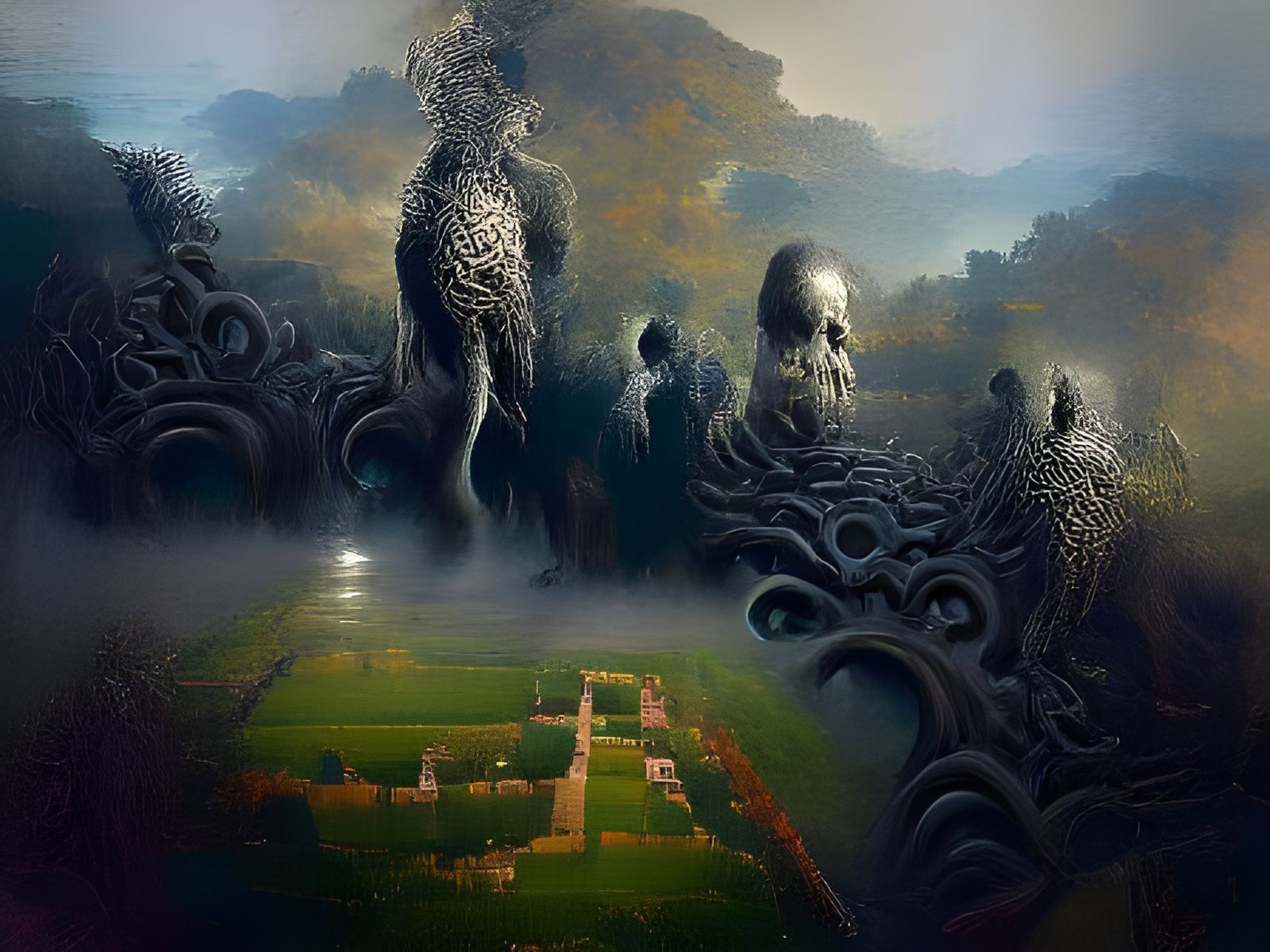 Nightmare Garden: A Dark Digital Painting
