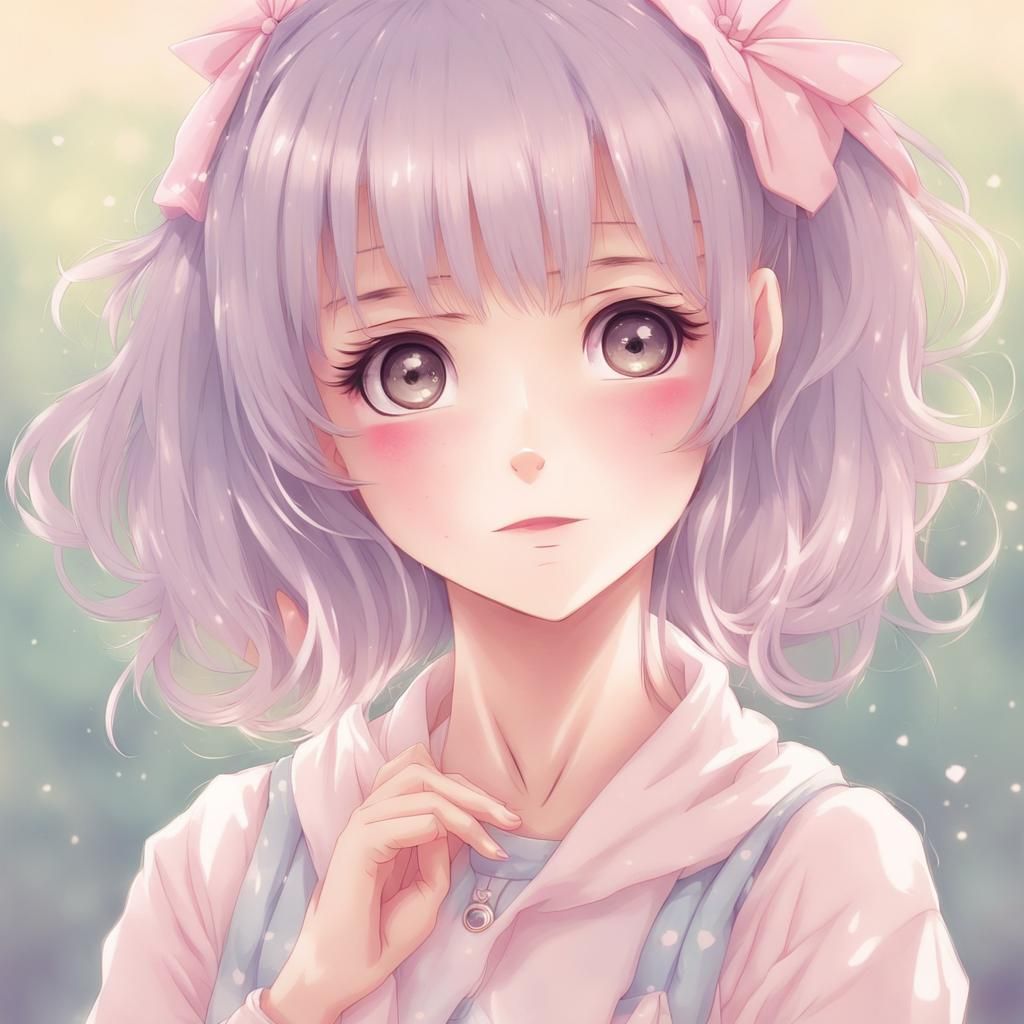 Cute pastel anime girl v2