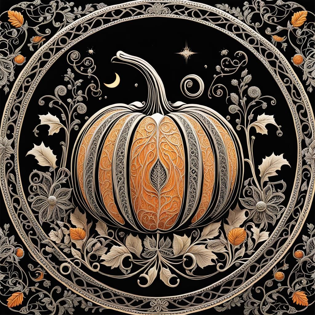 Intricate Filigree Carved Pumpkin