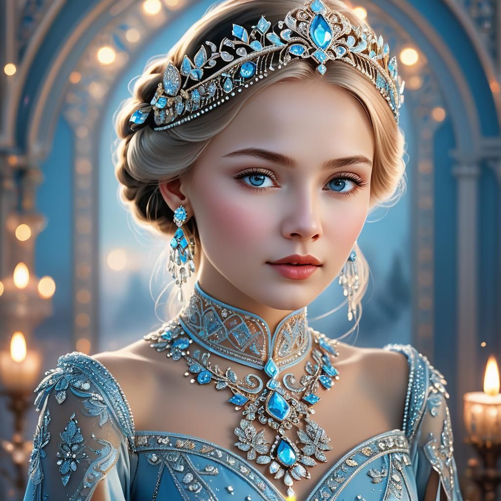 Russian Princess Portrait with Art Nouveau Elements