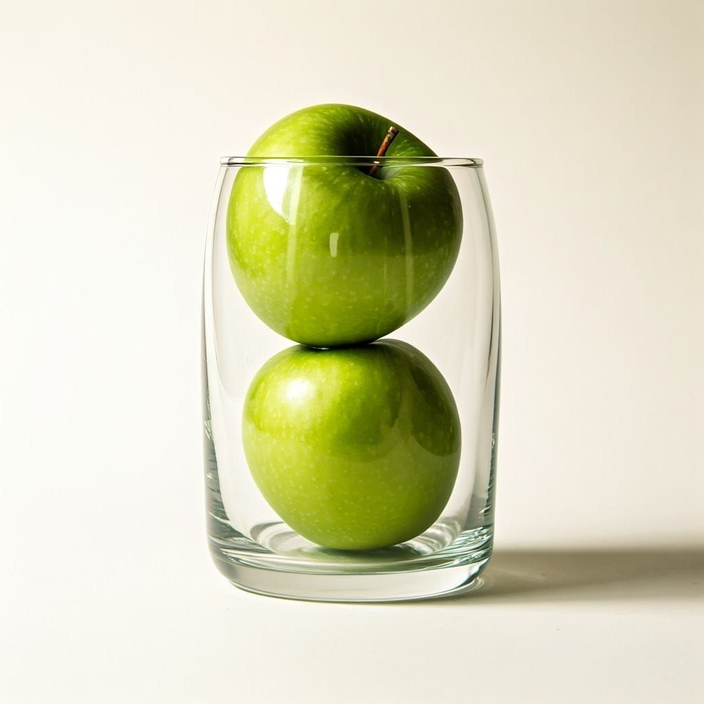 Classical Still Life of Vibrant Green Apples