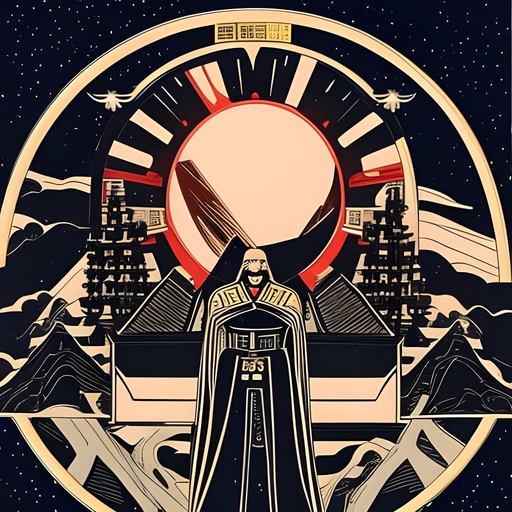 Darth Vader in Ukiyo-e Samurai Style