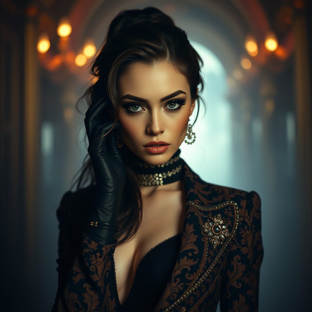 Portrait of Lydia Buttwhole Collins i intricate details, HDR...