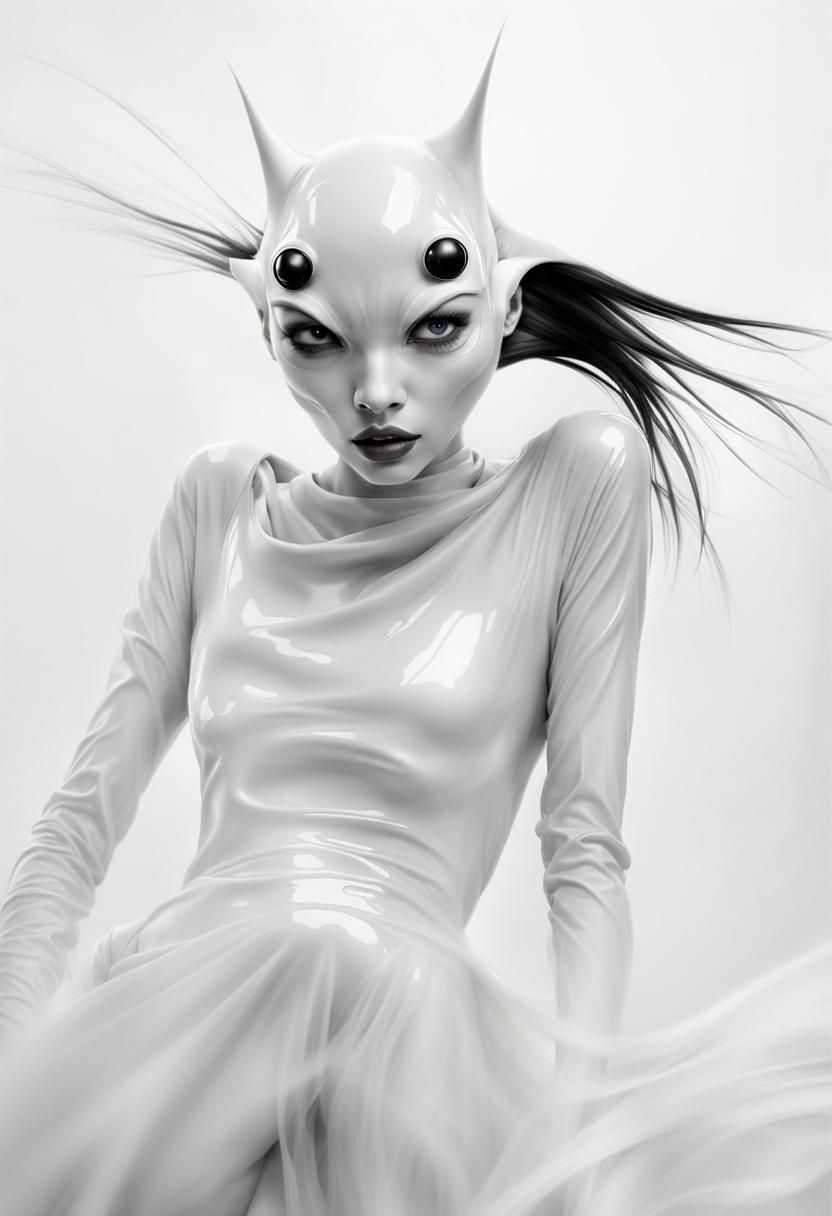 Extravagant Alien Characters in Cosmic Dreamscape Photograph...