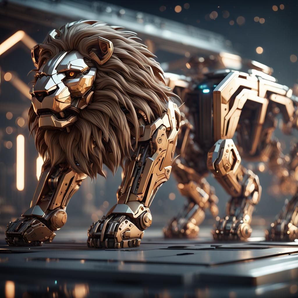 Futuristic Sci-Fi Leo the Lion in 8K