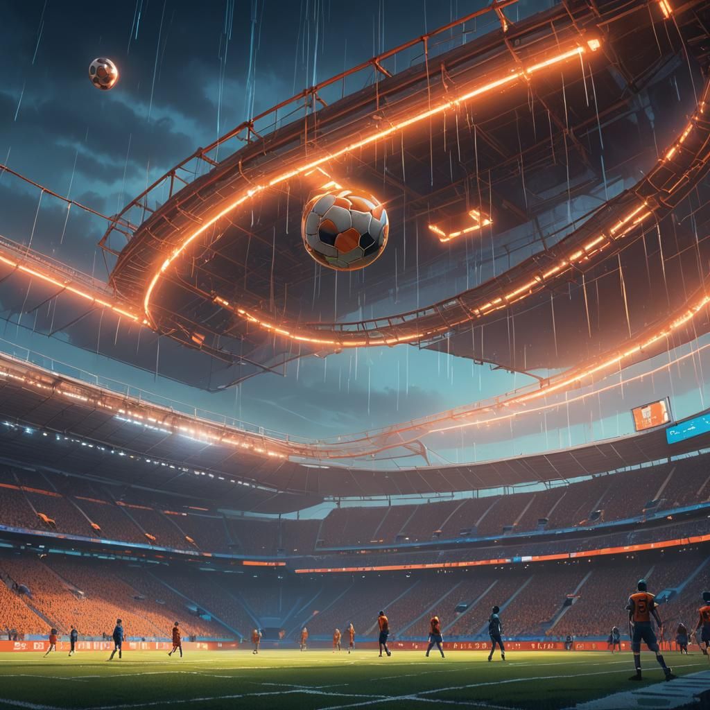 Mystical Football Score Concept Art in Matte Painting Style