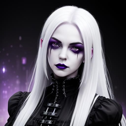 Gothic Woman Portrait in Black and White