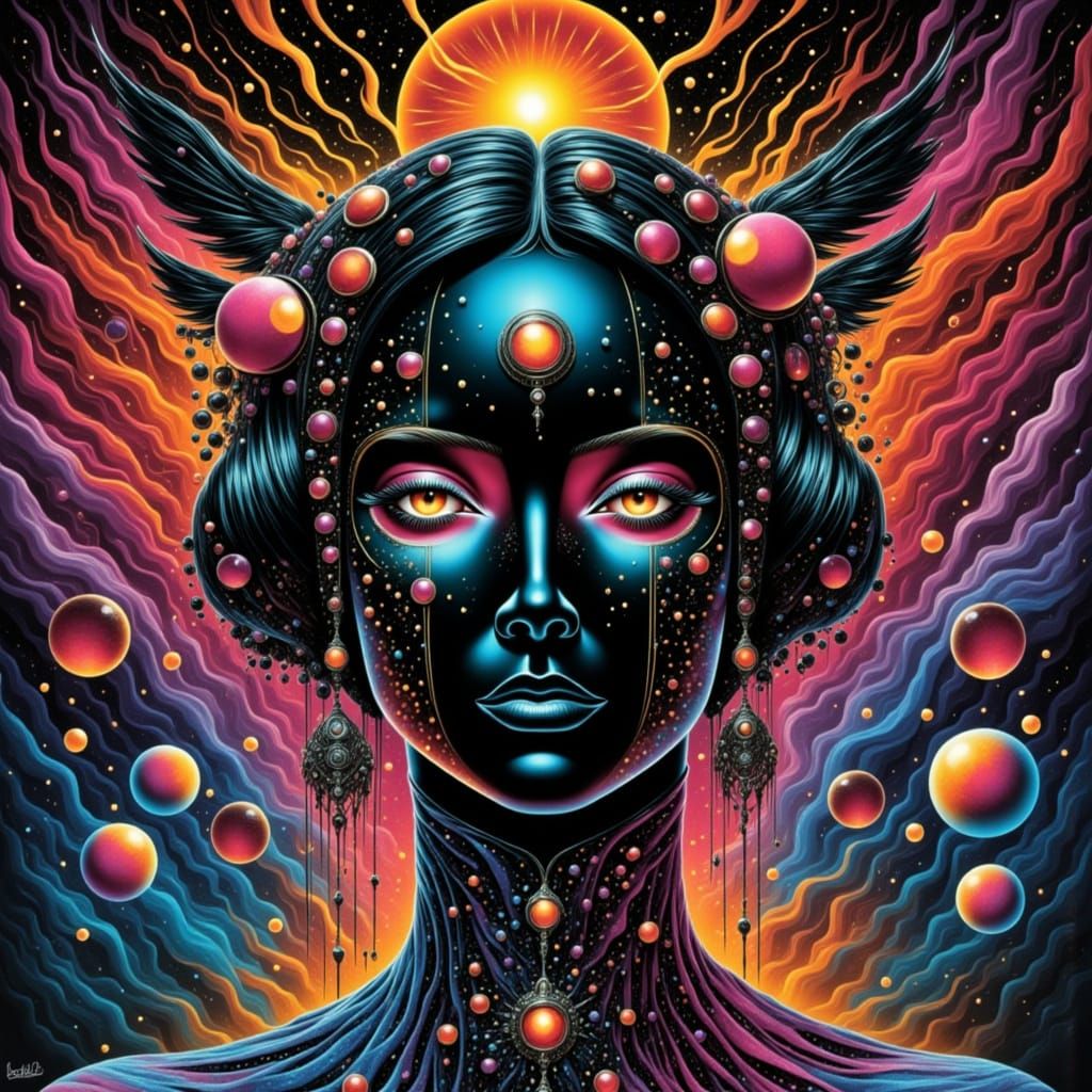 Ethereal Feline Portraits in Cosmic Harmony