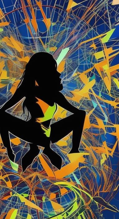 Abstract Silhouette: Woman of Ideas in Graphic Art