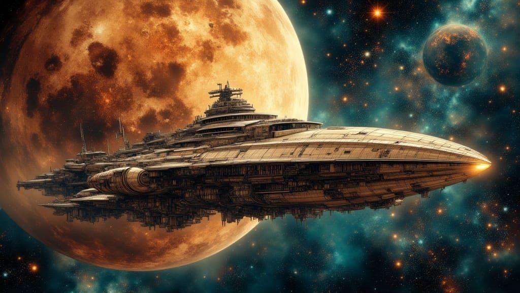 Alien Battle Cruiser in Renaissance Style