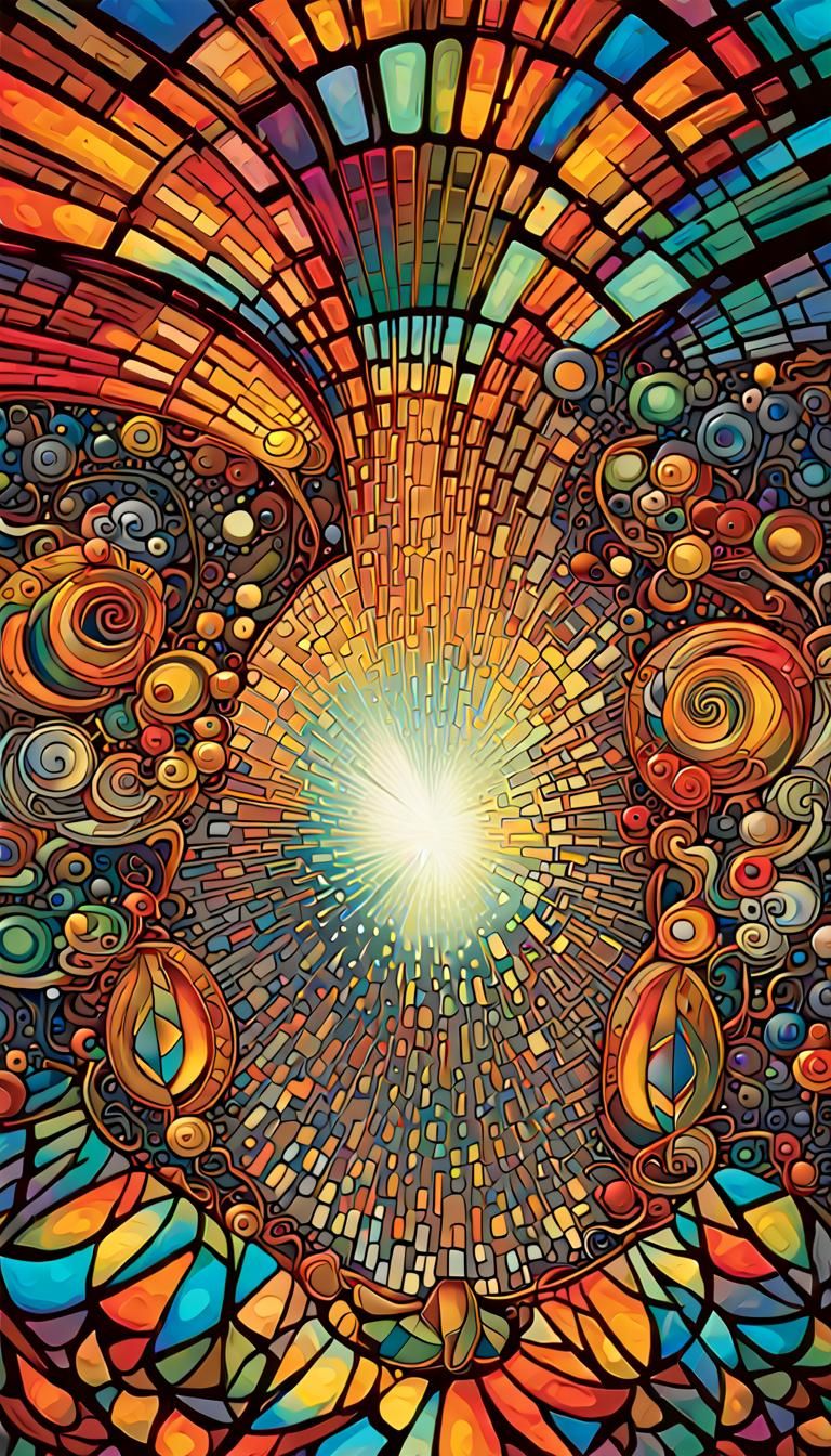 Psychedelic Optical Illusion of Tomorrow in Art Nouveau Styl...