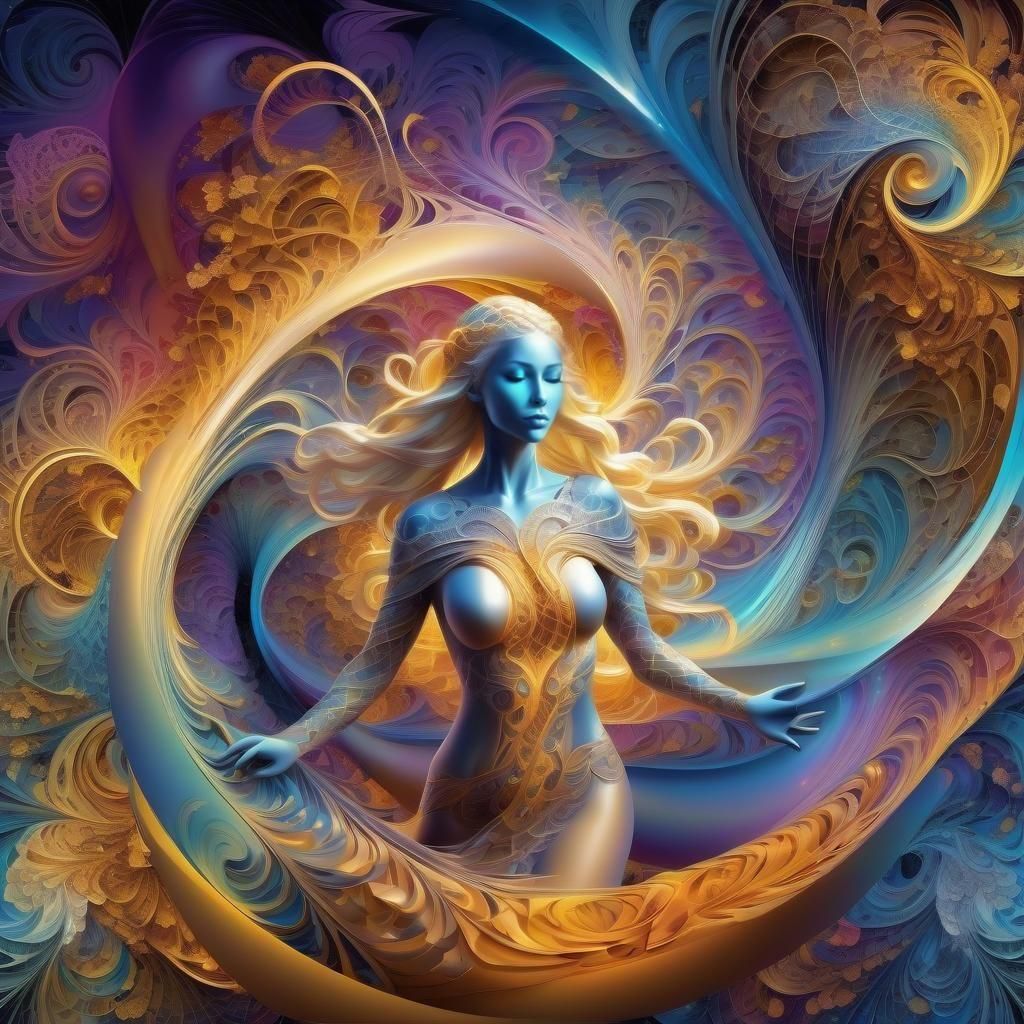 Quantum Consciousness: Abstract Fractal Art Featuring Nordic...